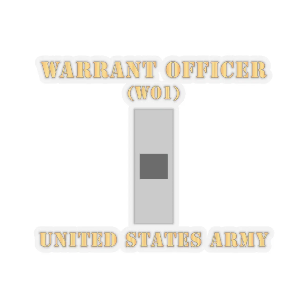 Kiss-Cut Stickers - Army - Warrant Officer - W01 - Flat X 300 2