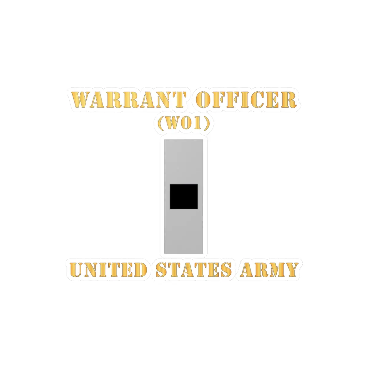 Kiss-Cut Vinyl Decals - Army - Warrant Officer - W01 - Flat X 300 2