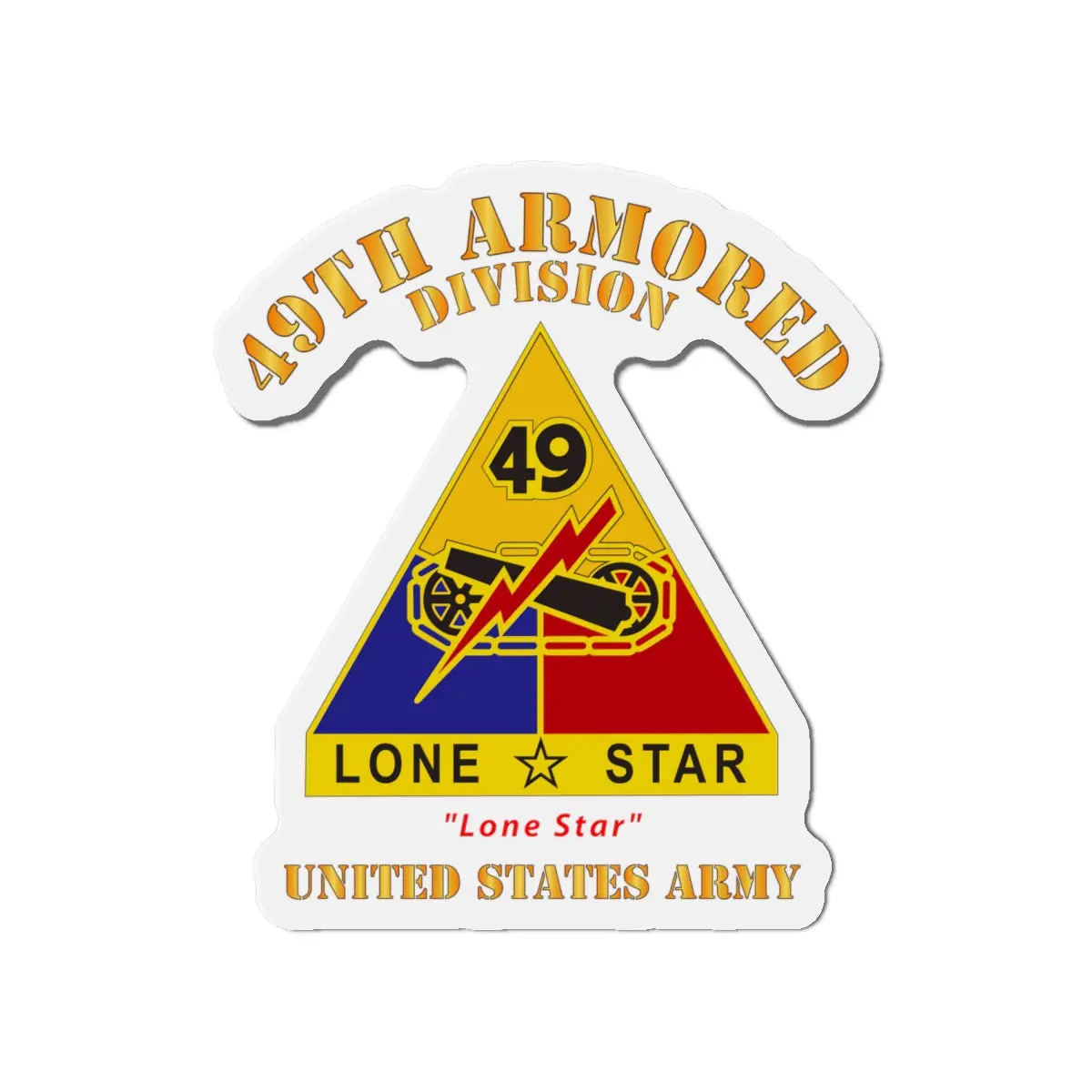 Die-Cut Magnets - Army - Dui - 49Th Armored Division - Lone Star - Us Army X 300 1