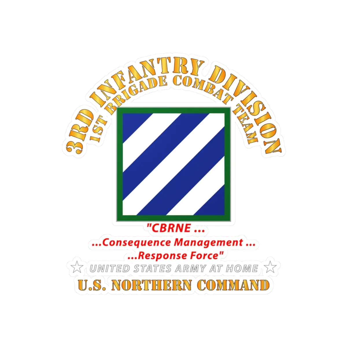 Kiss-Cut Vinyl Decals - Army - 3Rd Id - Cbrne - Us Northcom 1