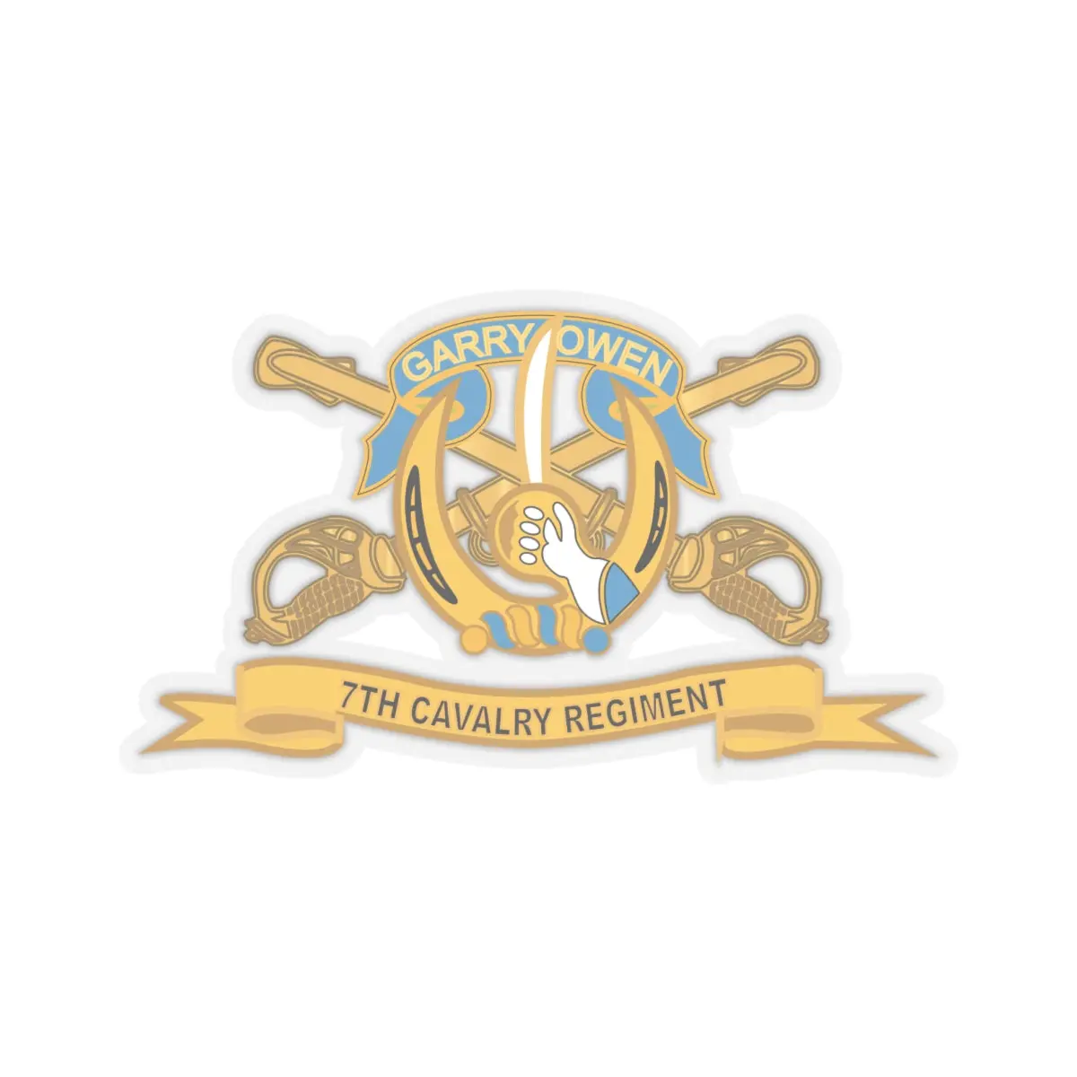 Kiss-Cut Stickers - Army - 7Th Cavalry Regiment W Br - Ribbon 2