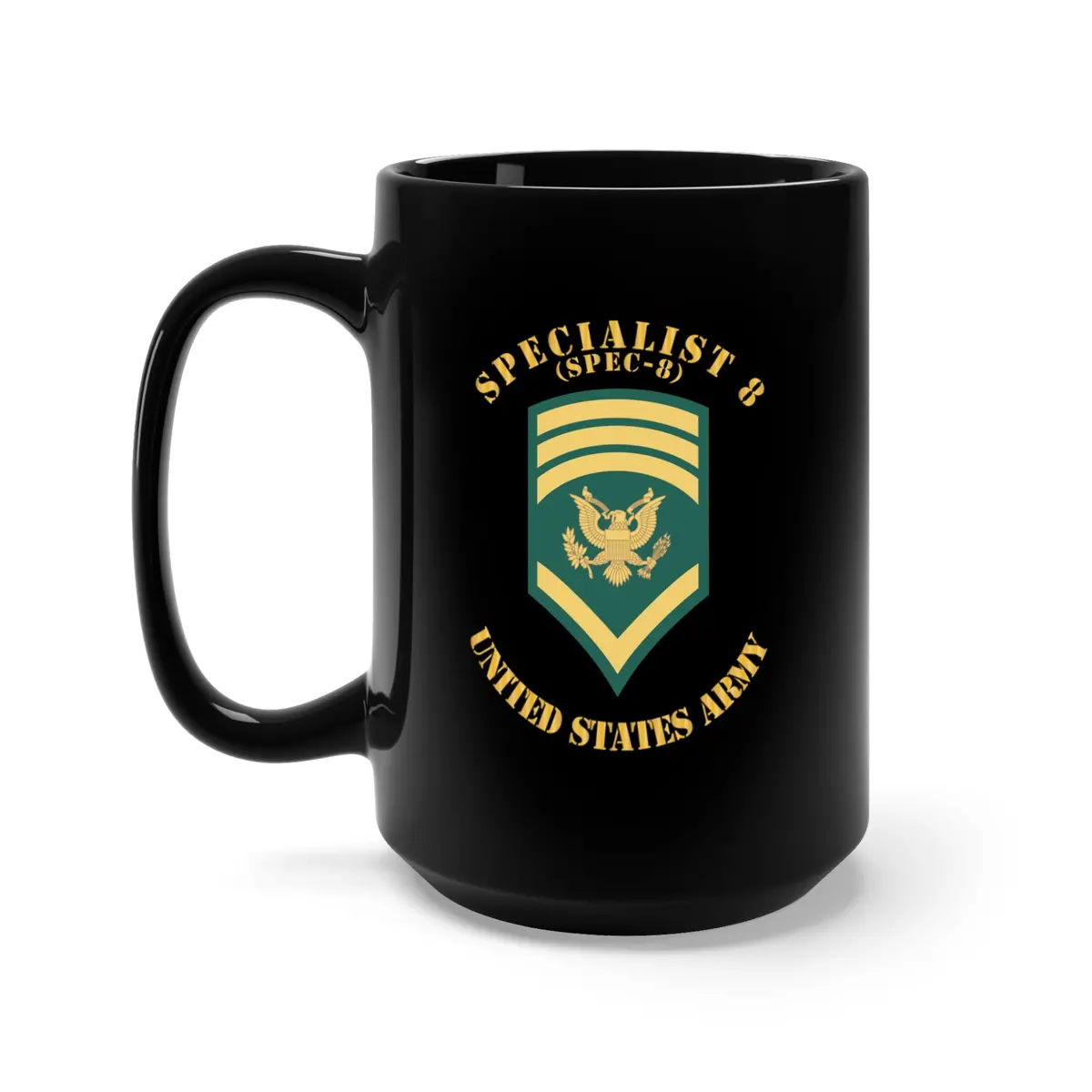 Black Mug 15Oz - Army - Enlisted - Spec 8 - Specialist 8  - Std X 300 1