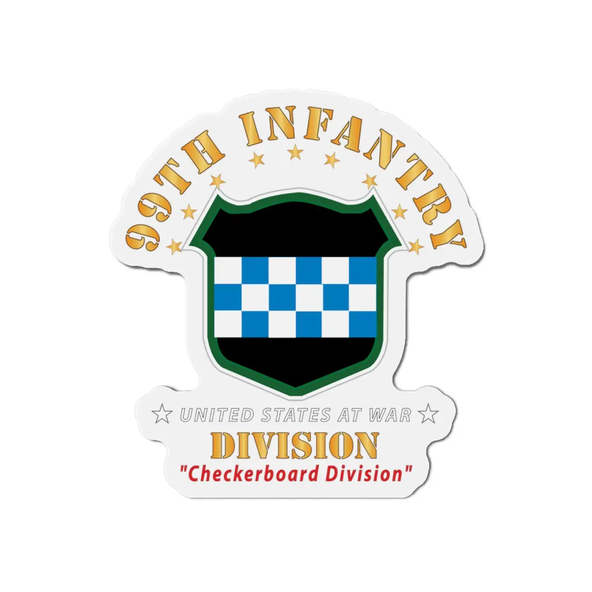 Die-Cut Magnets -Ssi -Army - 99Th Infantry Division - Checkerboard Division X 300 2