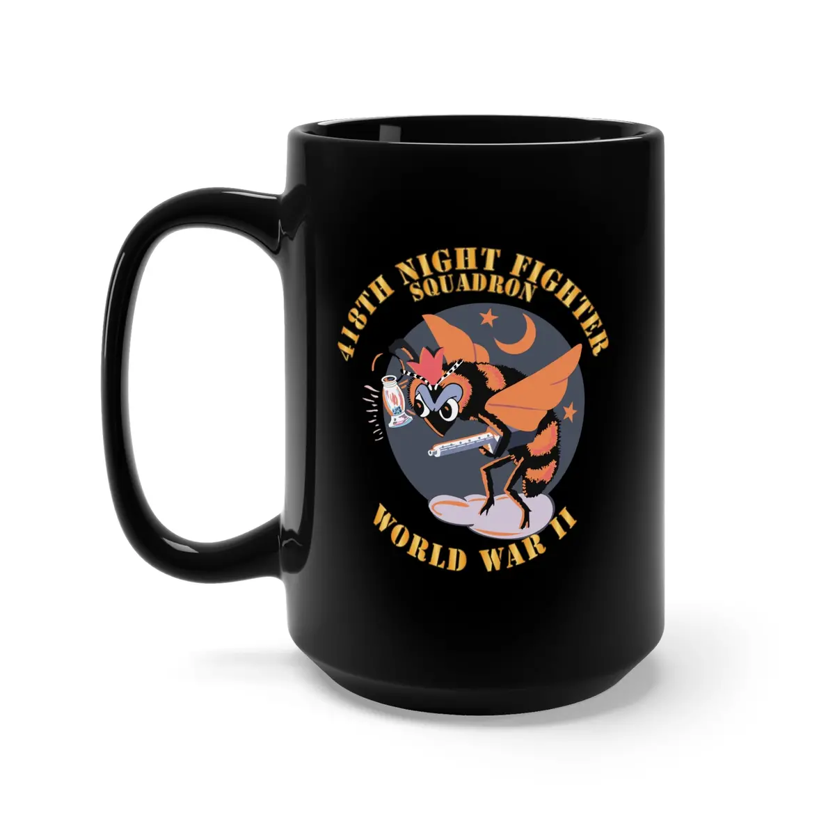 Black Mug 15Oz - Aac - 418Th Night Fighter Squadron - Wwii X 300 1