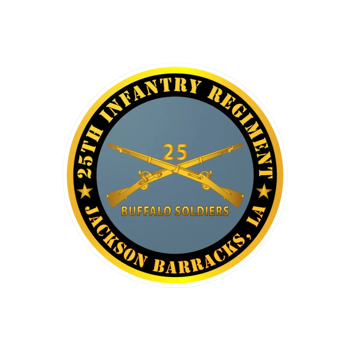 Kiss-Cut Vinyl Decals - Army - 25Th Infantry Regiment - Jackson Barracks, La - Buffalo Soldiers W Inf Branch 1