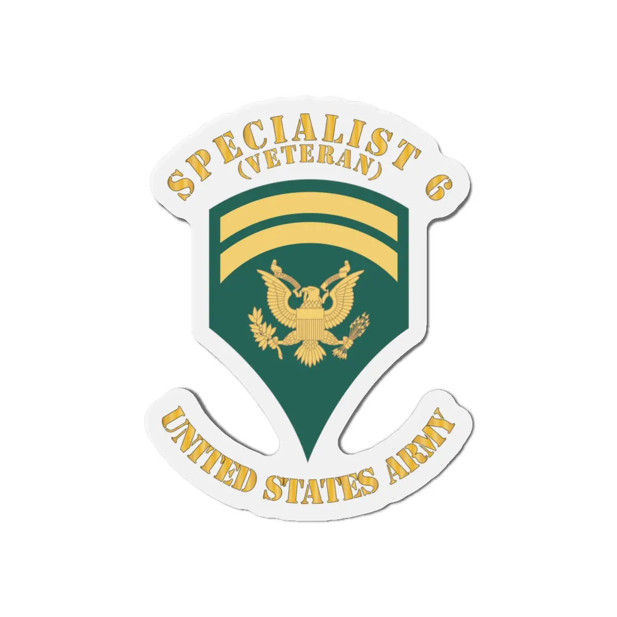 Die-Cut Magnets - Army - Enlisted - Spec 6 - Specialist 6 - Std - Retired X 300 2
