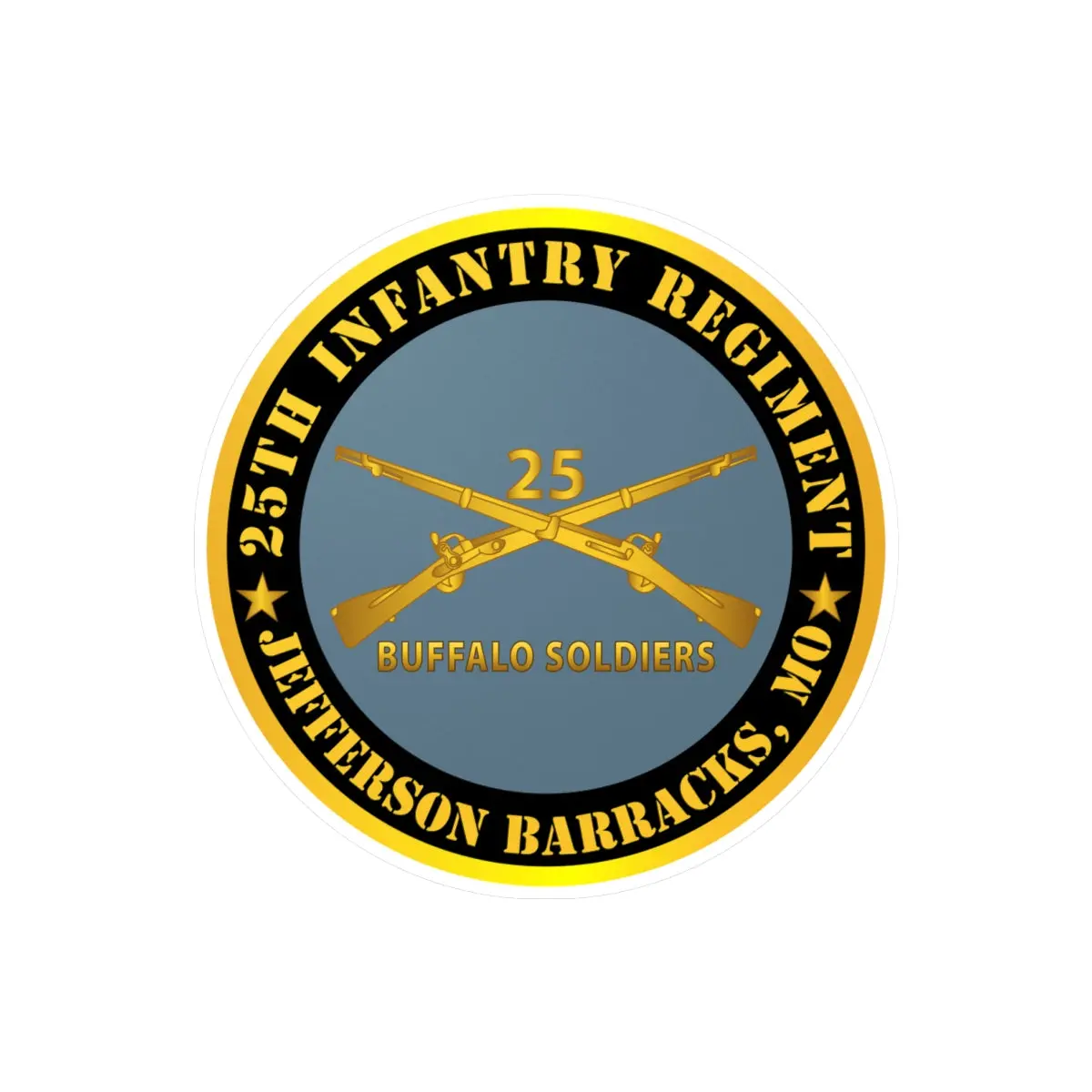 Kiss-Cut Vinyl Decals - Army - 25Th Infantry Regiment - Jefferson Barracks, Mo - Buffalo Soldiers W Inf Branc 1