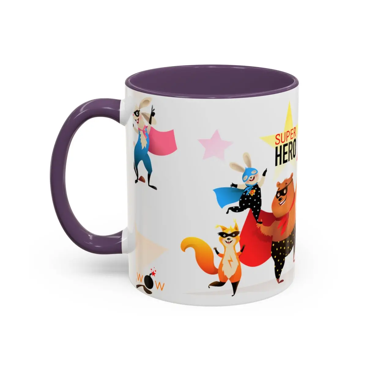 Accent Coffee Mug (11, 15Oz) - Superhero Animals 15
