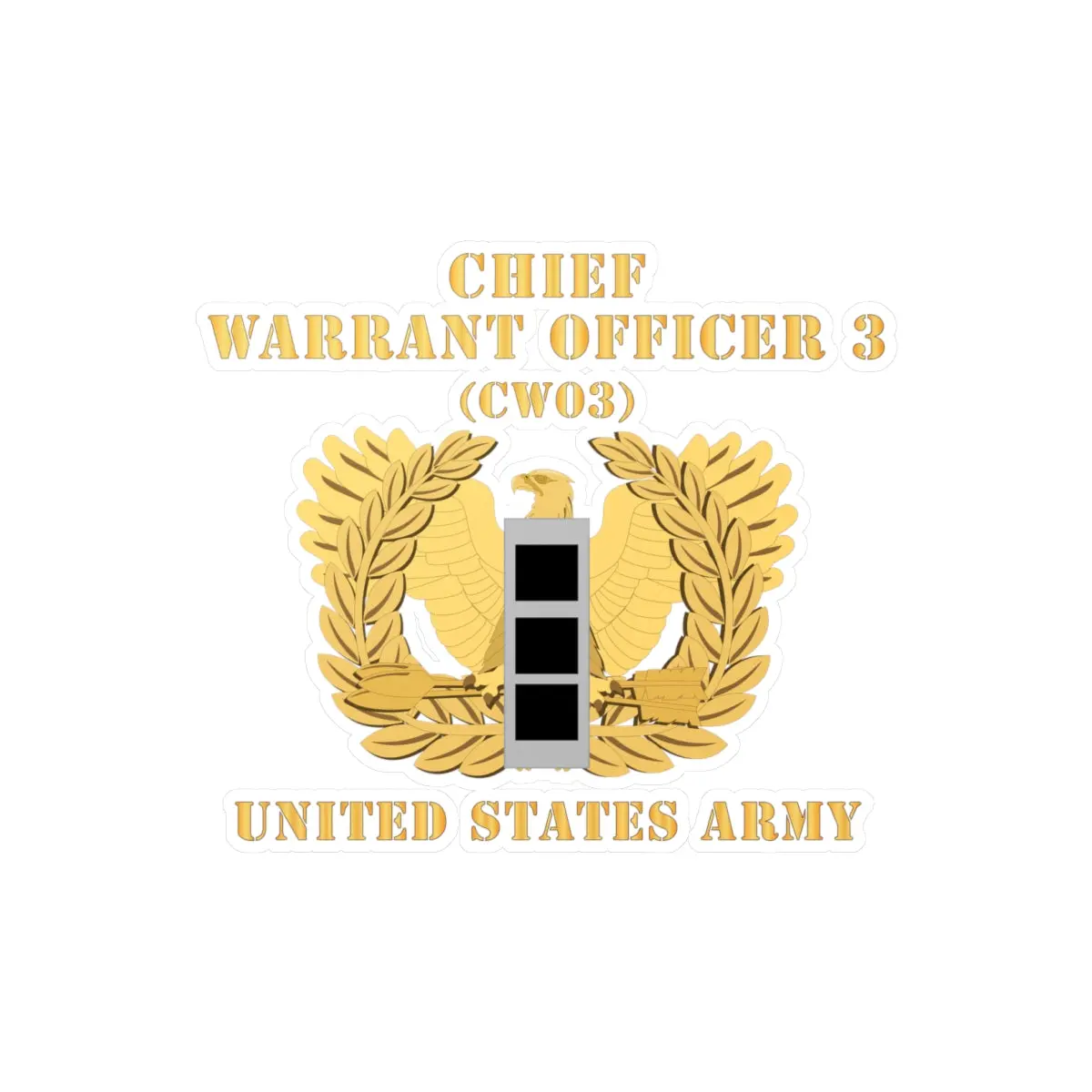 Kiss-Cut Vinyl Decals - Army - Chief Warrant Officer - Cw03 - Flat - Eagle And Bar X 300 1