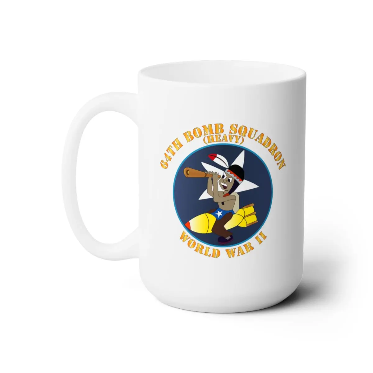 White Ceramic Mug 15Oz - Aac - 64Th Bomb Squadron - Wwii X 300 1