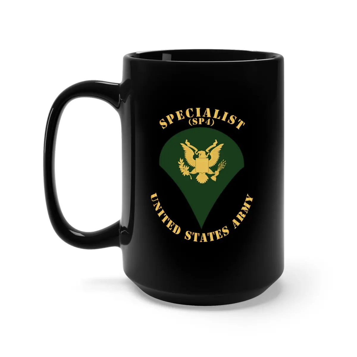 Black Mug 15Oz - Army - Specialist - Sp4 - Flat X 300 1