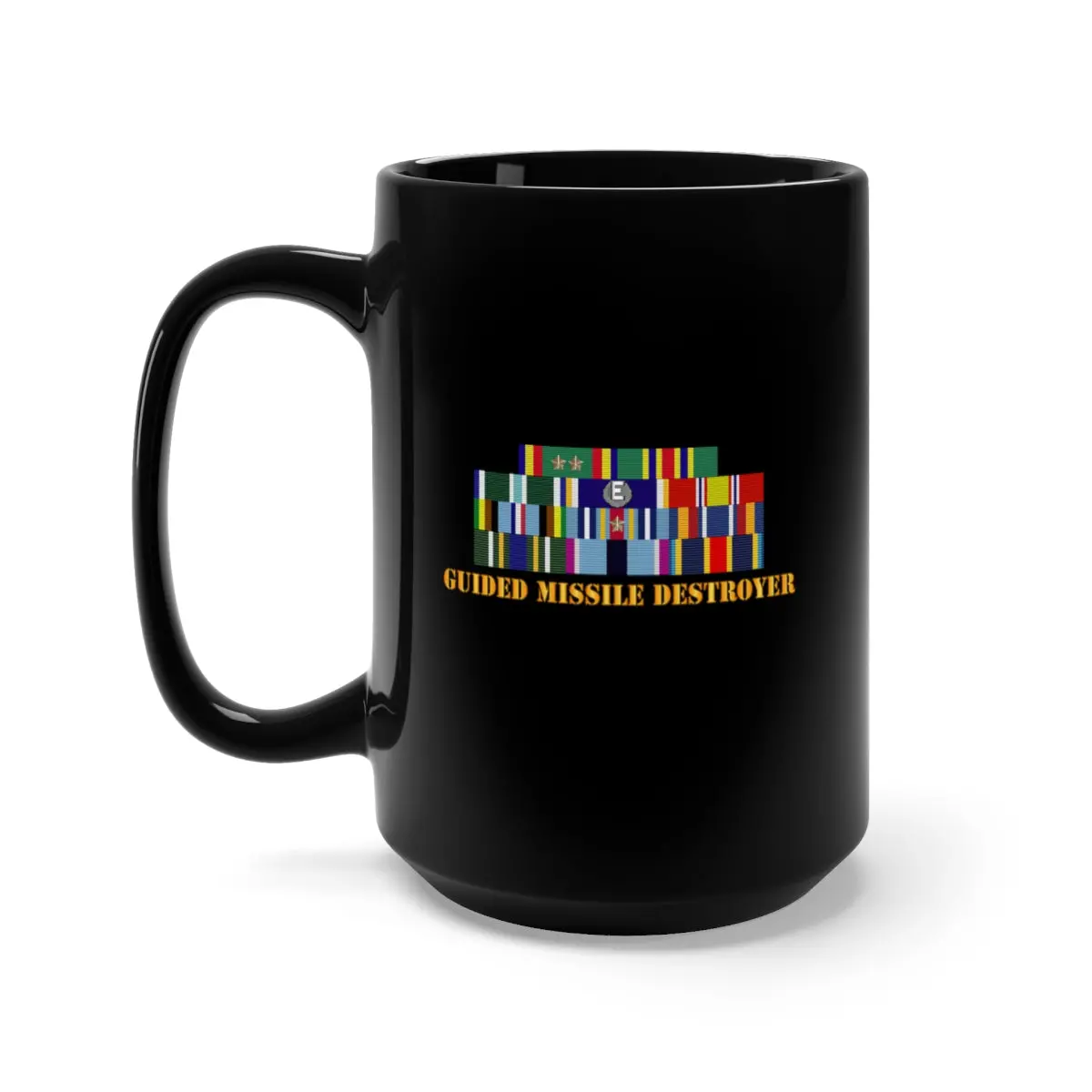 Black Mug 15Oz - Navy - Destroyer - Uss John S Mccain - Ships Ribbons Only V1 1