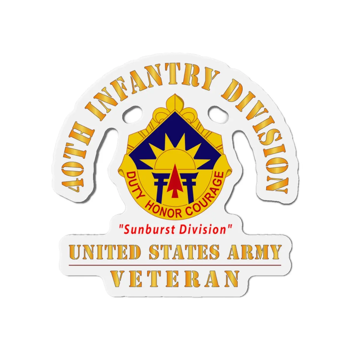 Die-Cut Magnets - Army - Dui - 40Th Infantry Division - Sunburst Division - Us Army Veteran X 300 1