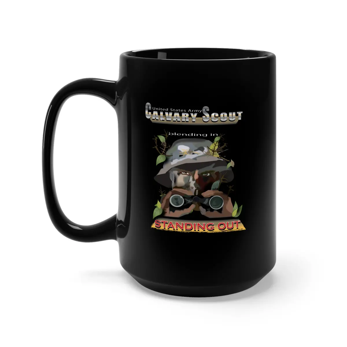 Black Mug 15Oz - Army - Cavalry Scout X 300 1