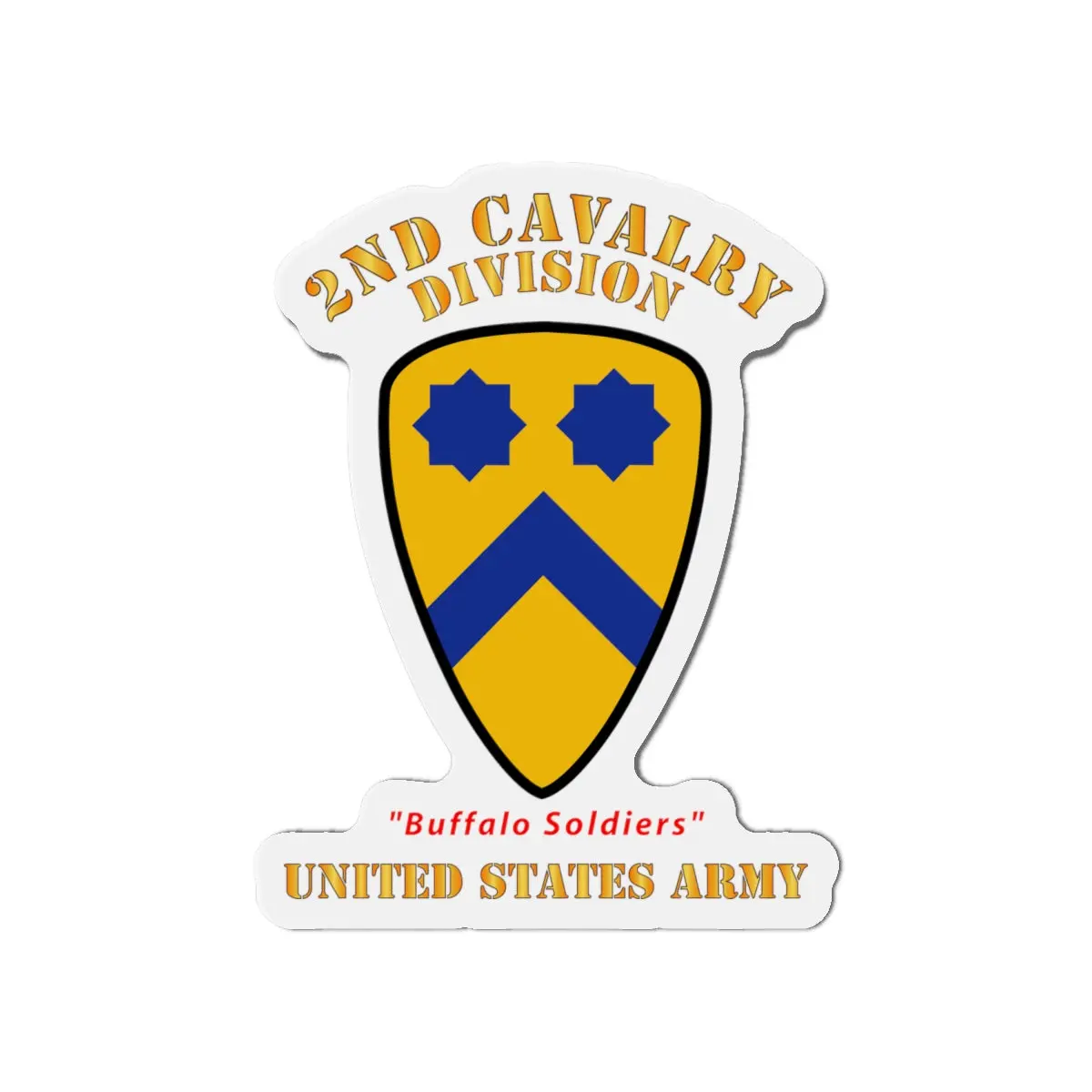 Die-Cut Magnets - Army - Ssi - 2Nd Cavalry Division - Buffalo Soldiers - Us Army X 300 2