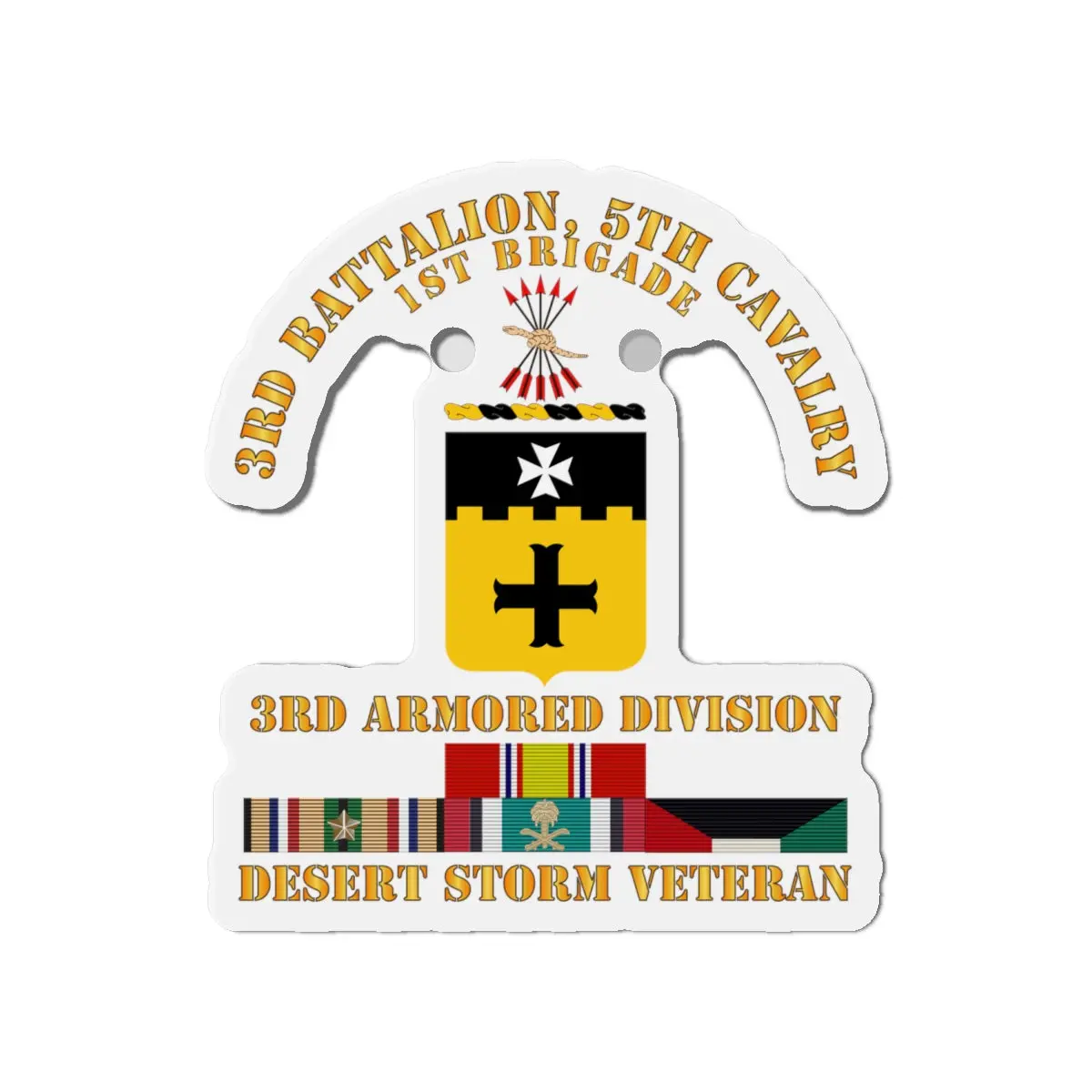 Die-Cut Magnets - 3Rd Bn, 5Th Cavalry - 3Rd Armored Div - Desert Storm Veteran 2