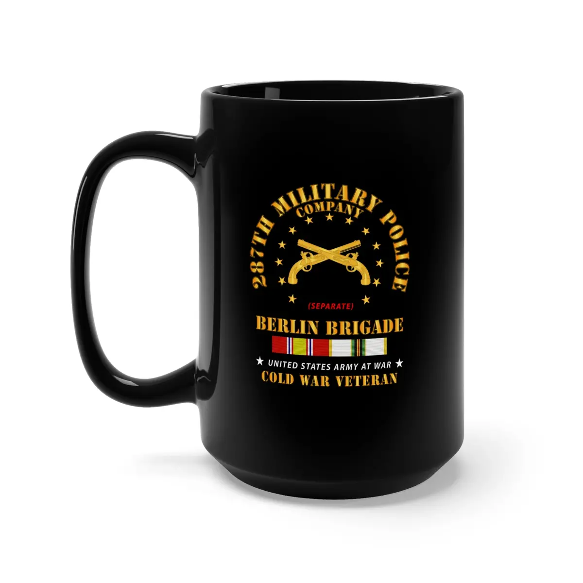 Black Mug 15Oz - Army - 287Th Military Police Company - Berlin Bde W Cold Svc 1