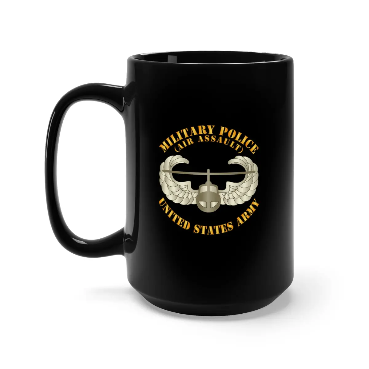 Black Mug 15Oz - Army - Military Police W Air Assault Badge 1