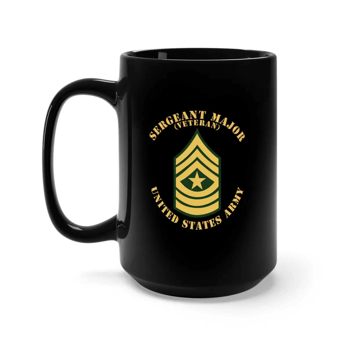Black Mug 15Oz - Army - Sergeant Major - Sgm - Veteran - Flat X 300 1