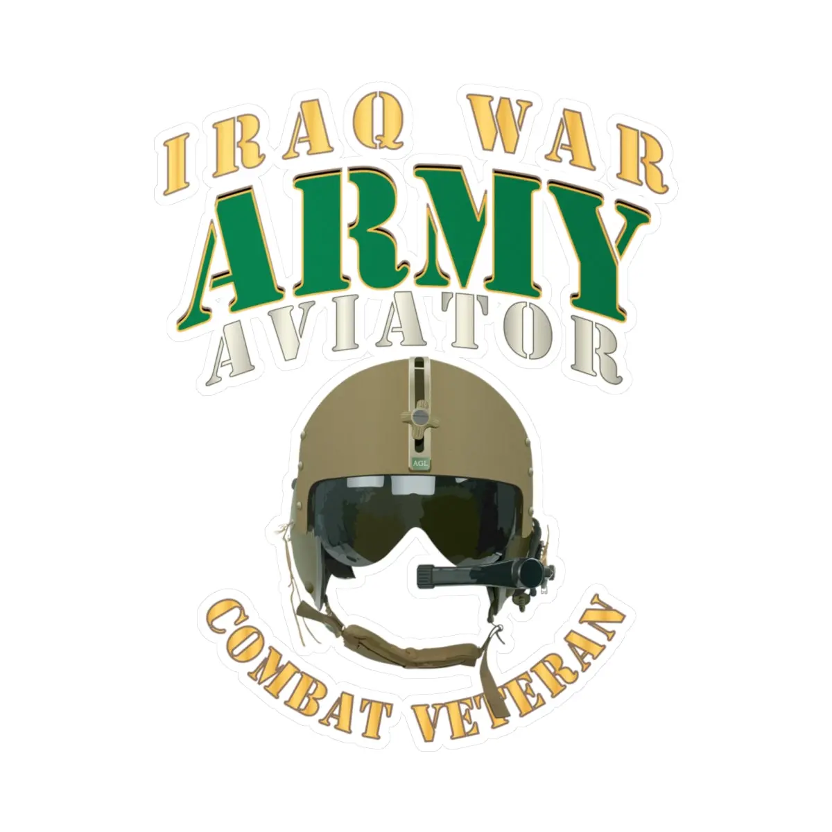Kiss-Cut Vinyl Decals - Army - Army -  Aviator - Iraq War - Combat Vet X 300 1