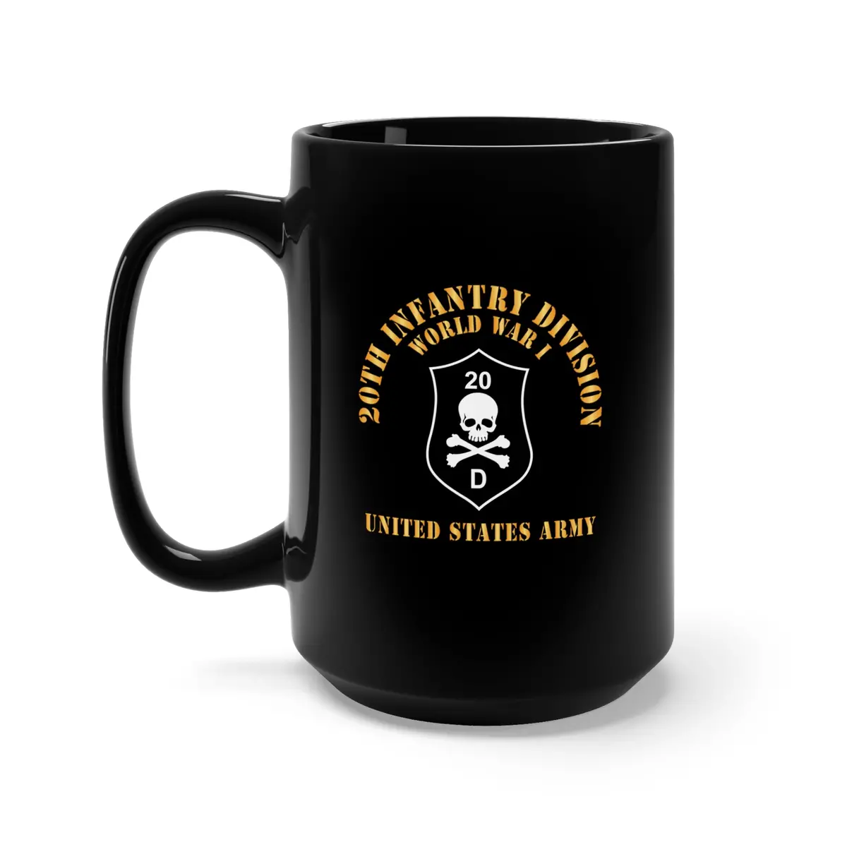 Black Mug 15Oz - Army - Ssi - 20Th Infantry Division  - Wwi - Us Army X 300 1