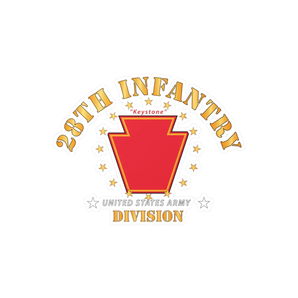 Kiss-Cut Vinyl Decals - Army - 28Th Infantry Division - Keystone - Ssi X 300 1