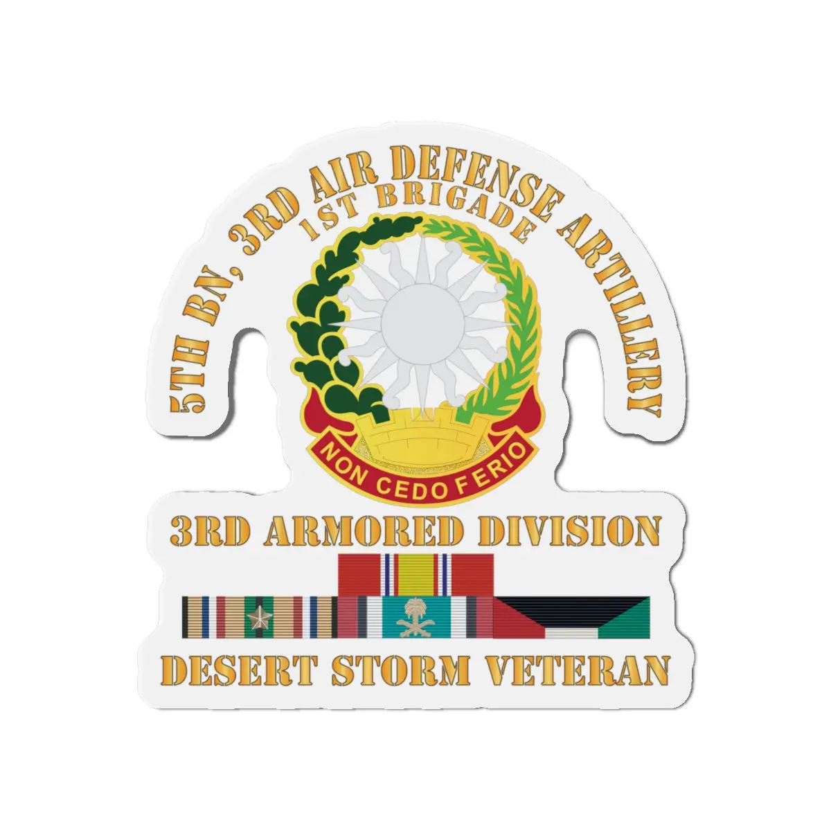 Die-Cut Magnets - Army - 5Th Bn, 3Rd Ada - 3Rd Armored Divi - Desert Storm Veteran X 300 1