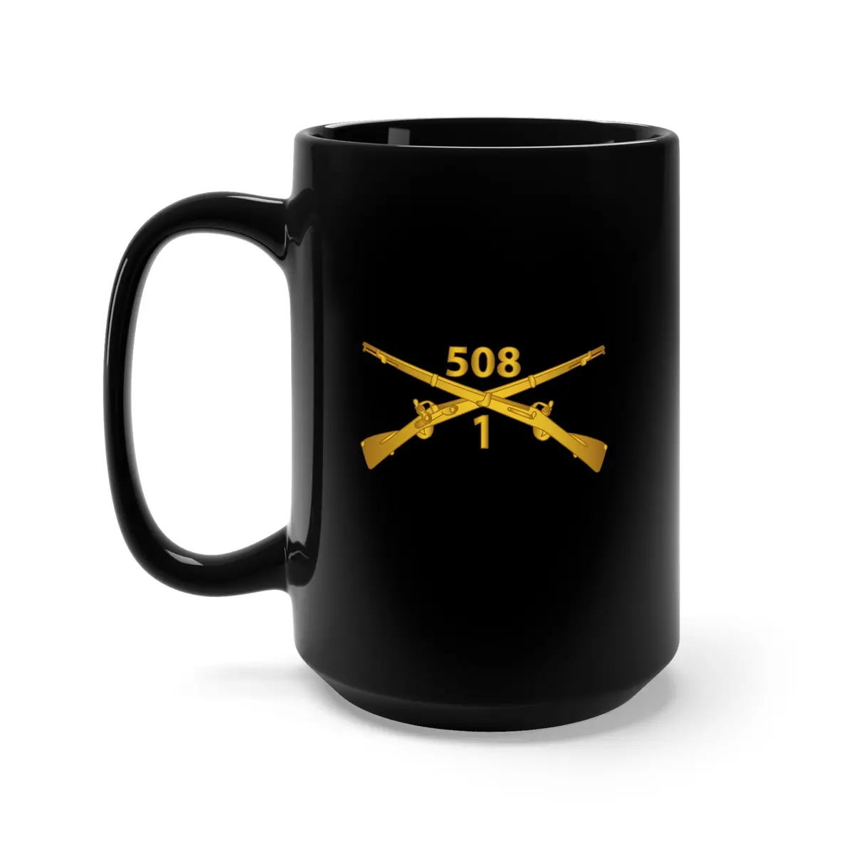 Black Mug 15Oz - Army -  1St Bn, 508Th Infantry Regiment Branch Wo Txt X 300 1