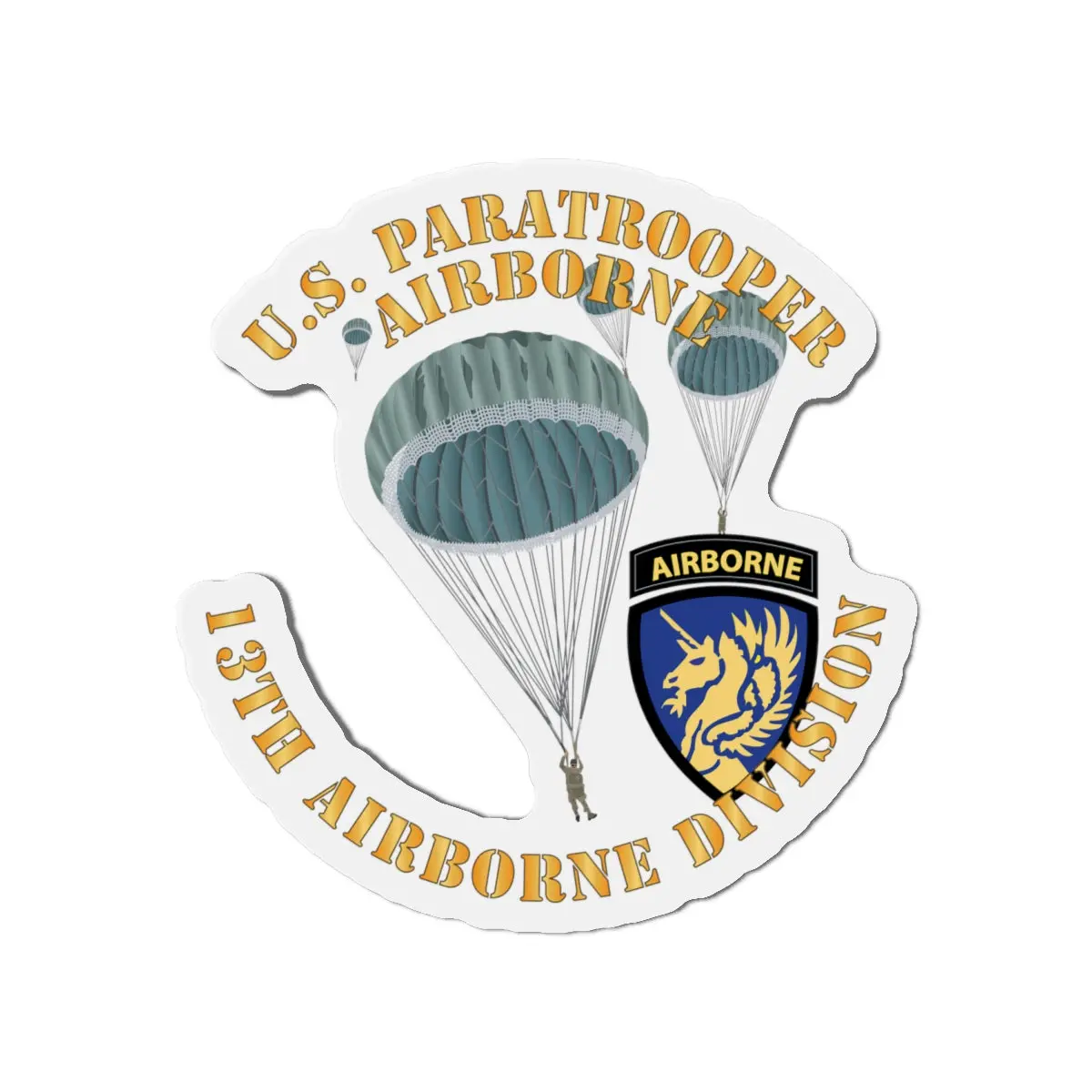 Die-Cut Magnets - Army - Us Paratrooper - 13Th Airborne Division X 300 2
