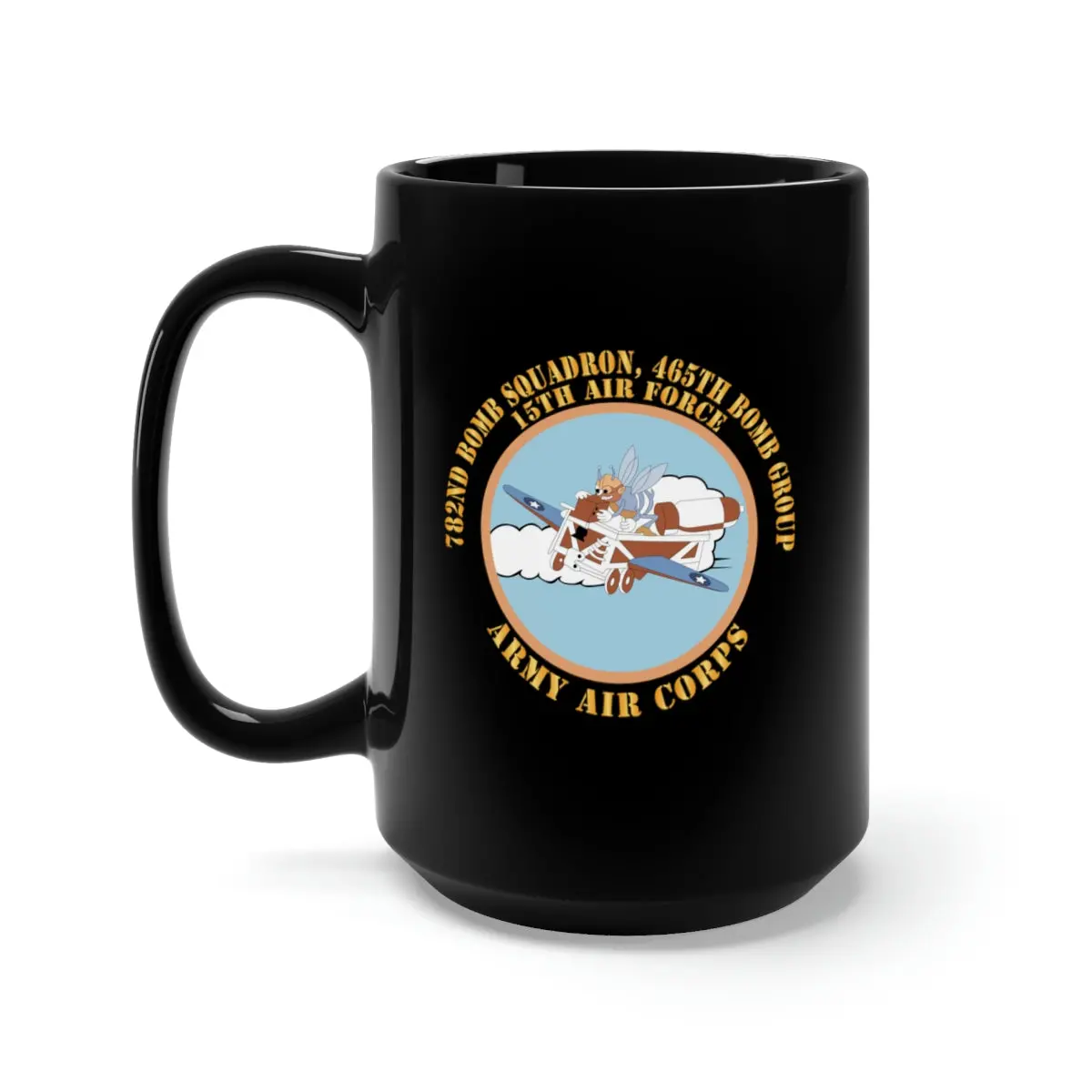 Black Mug 15Oz - Aac - 782Nd Bomb Squadron, 465Th Bomb Group - 15Th Af X 300 1
