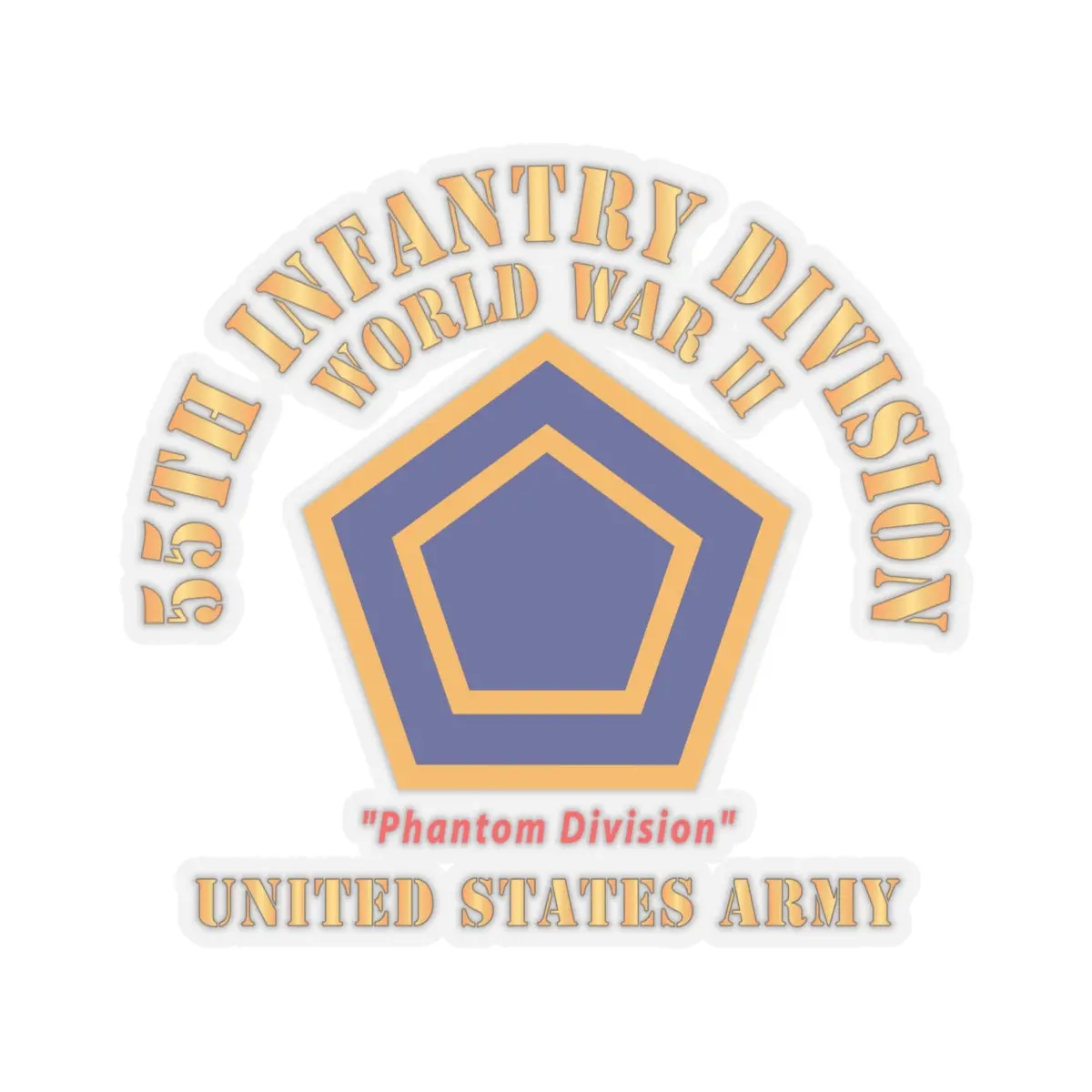 Kiss-Cut Stickers - Army - Ssi - 55Th Infantry Division - Wwii - Phantom Division - Us Army X 300 2