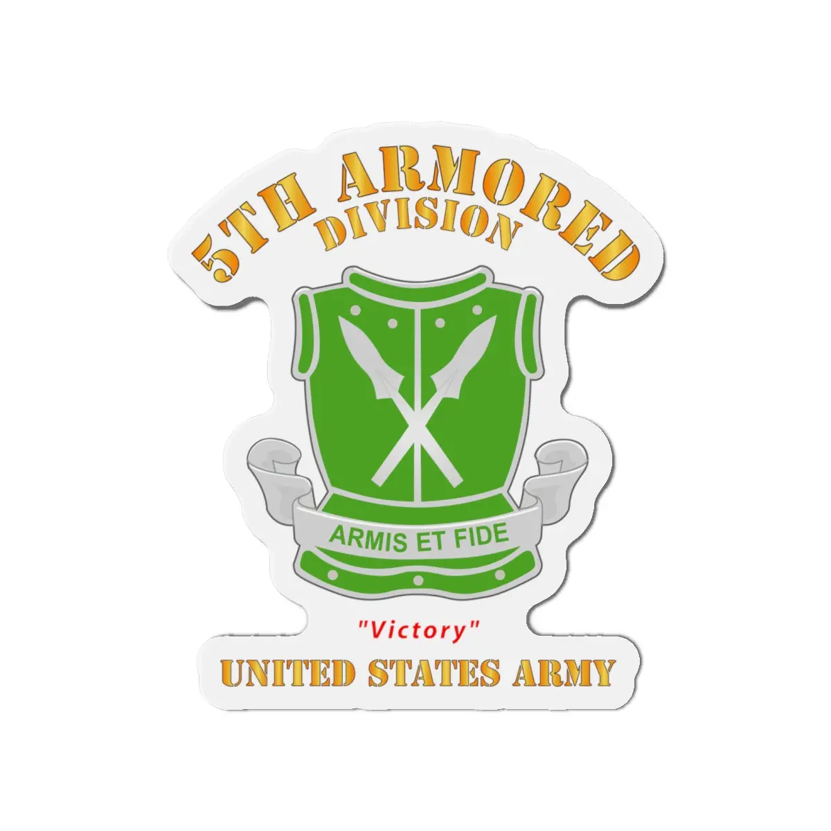 Die-Cut Magnets - Army - Dui - 5Th Armored Division - Victory - Us Army X 300 1