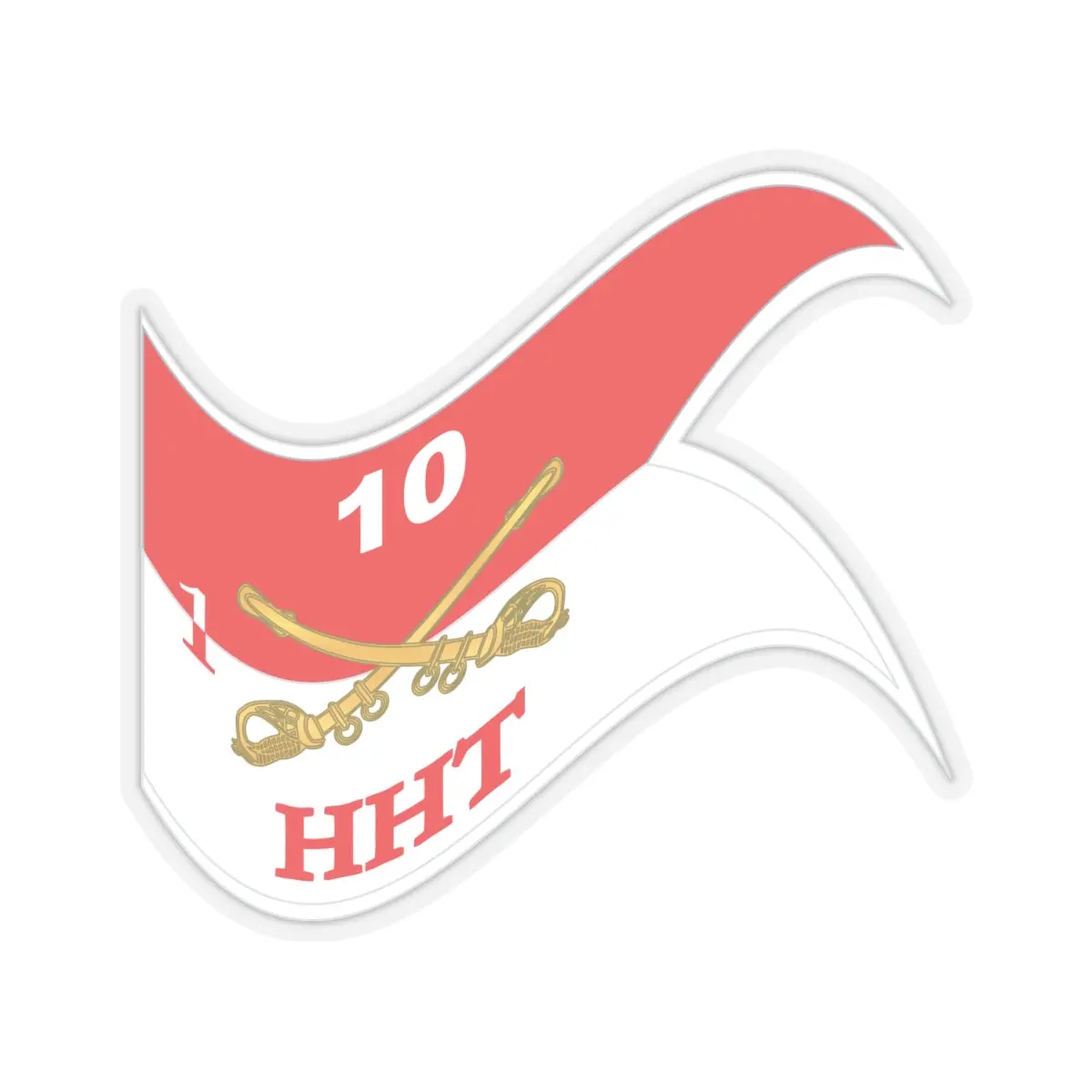 Kiss-Cut Stickers - Army - Hht - 1St Squadron - 10Th Cavalry Guidon - Waving X 300 2