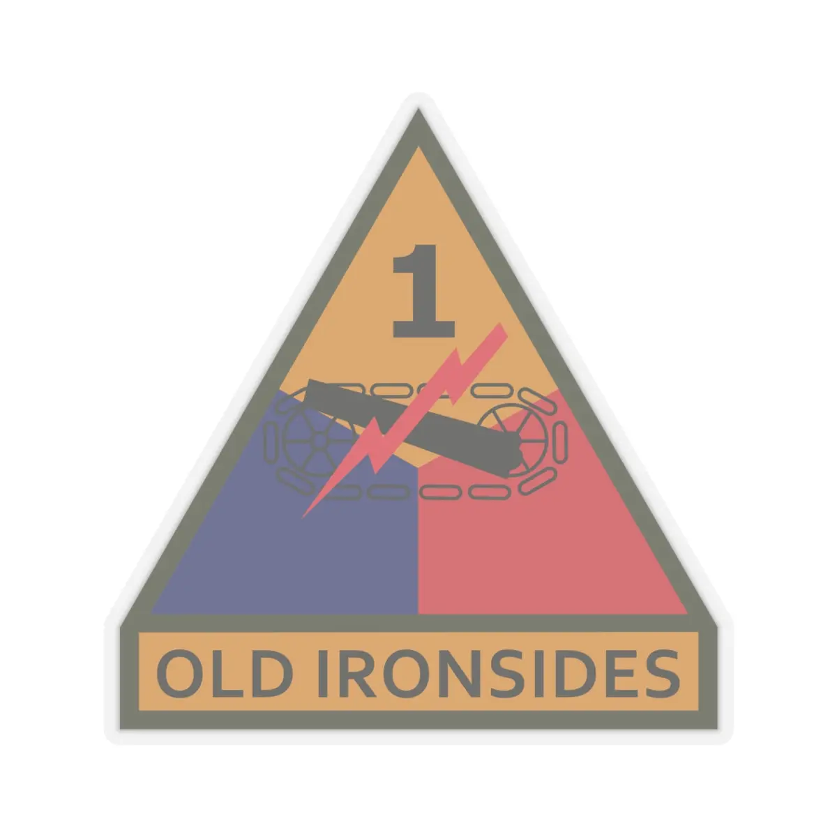 Kiss-Cut Stickers - Ssi - 1St Armored Division W Name Tape 2