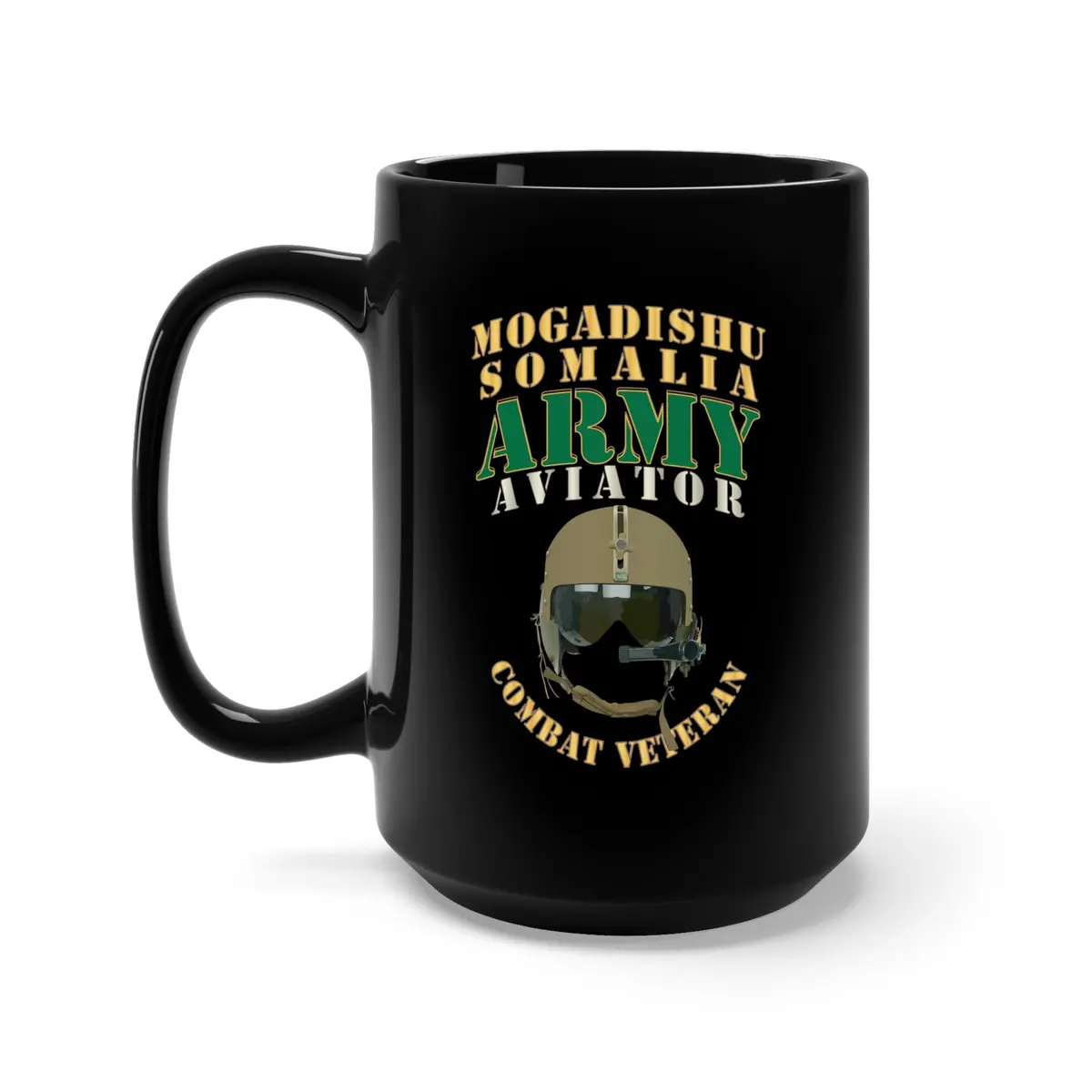 Black Mug 15Oz - Army - Army -  Aviator - Mogadishu, Somalia- Combat Vet X 300 1