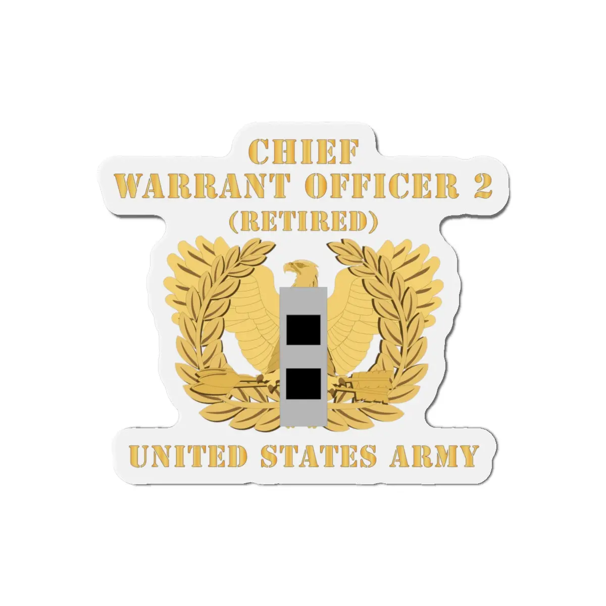 Die-Cut Magnets -Ssi -Army - Chief Warrant Officer - Cw02 - Retired - Flat - Eagle And Bar X 300 2
