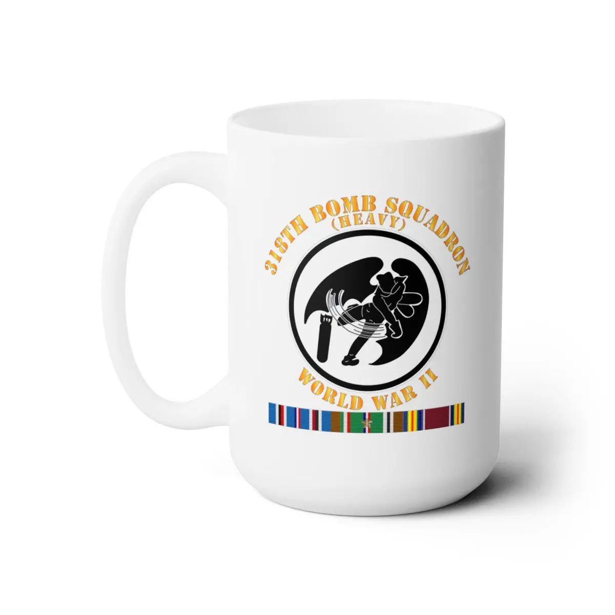 White Ceramic Mug 15Oz - Aac - 318Th Bomb Squadron - Wwii W Eur Svc 1