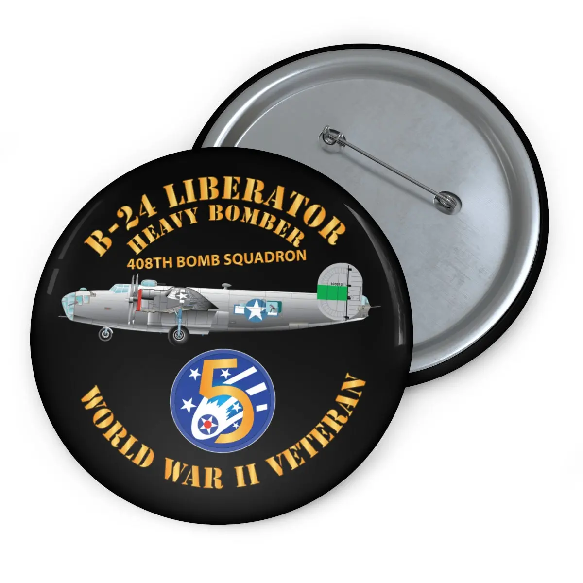 Custom Pin Buttons - Aac - 22Bg - 408Th Bs - B-24 - 5Th Af X 300 1
