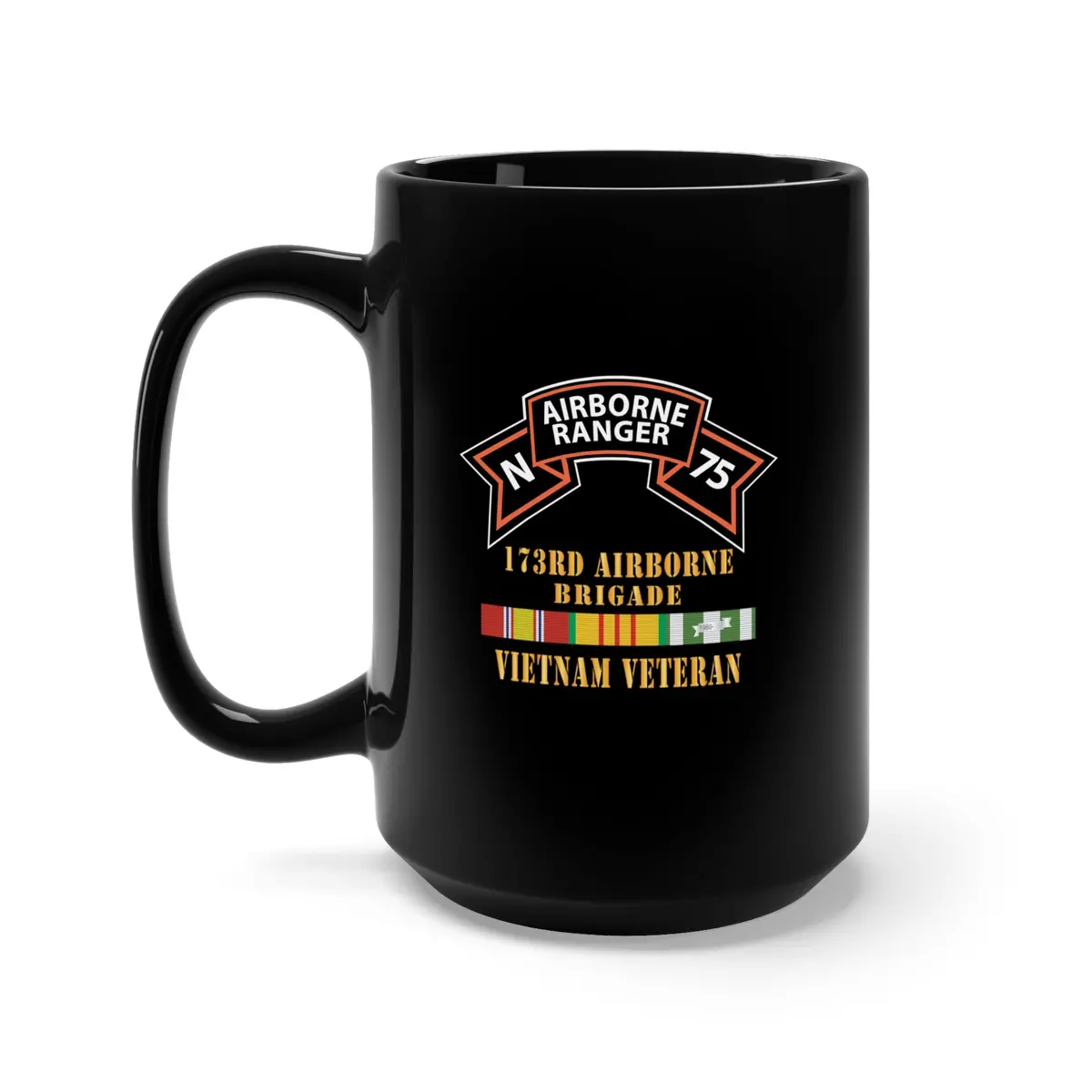 Black Mug 15Oz - Sof - N Company Scroll - 173Rd Airborne Brigade - Vietnam Veteran W Vn Svc X 300 1