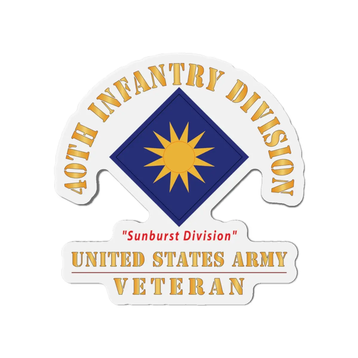 Die-Cut Magnets - Army - Ssi - 40Th Infantry Division - Sunburst Division - Us Army Veteran X 300 2
