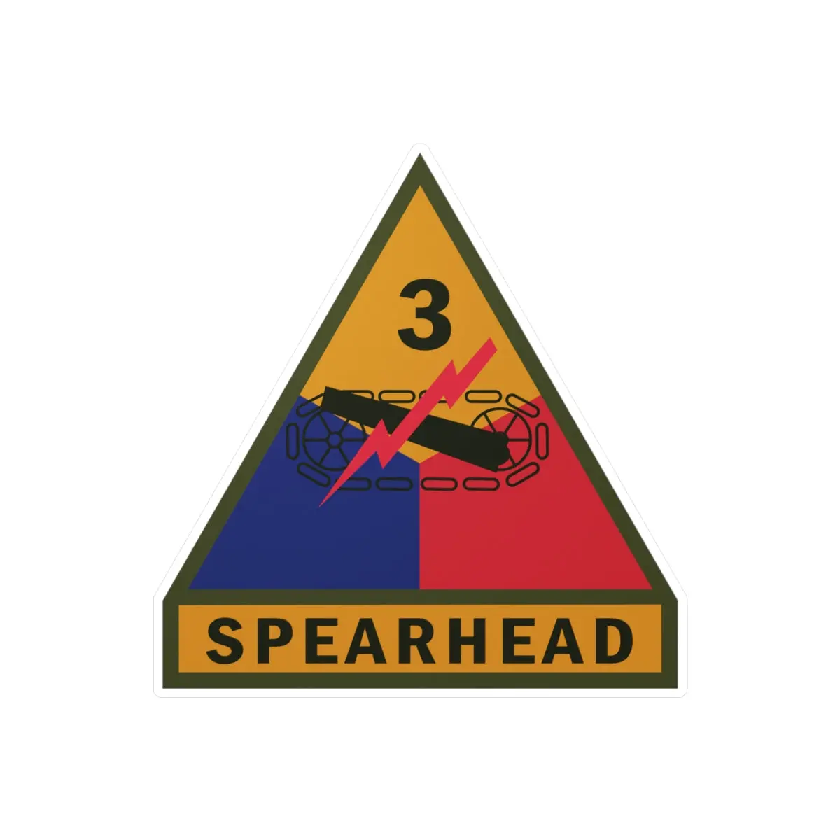 Kiss-Cut Vinyl Decals - Ssi - 3Rd Armored Division W Name Tape X 300 1