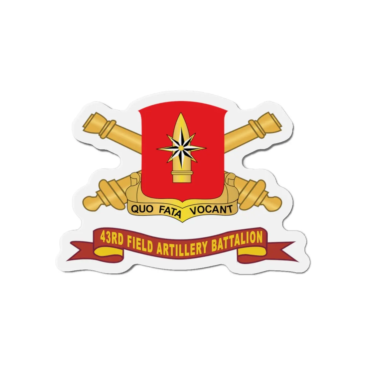 Die-Cut Magnets -Ssi - 43Rd Field Artillery Battalion - Red W Br - Ribbon X 300 2