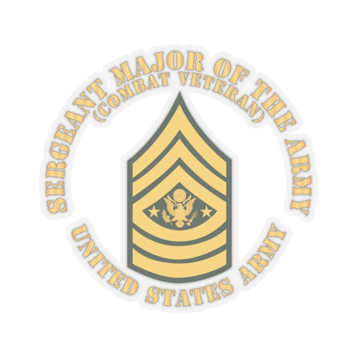 Kiss-Cut Stickers - Army - Sergeant Major Of The Army - Sma - Combat Veteran - Flat X 300 2