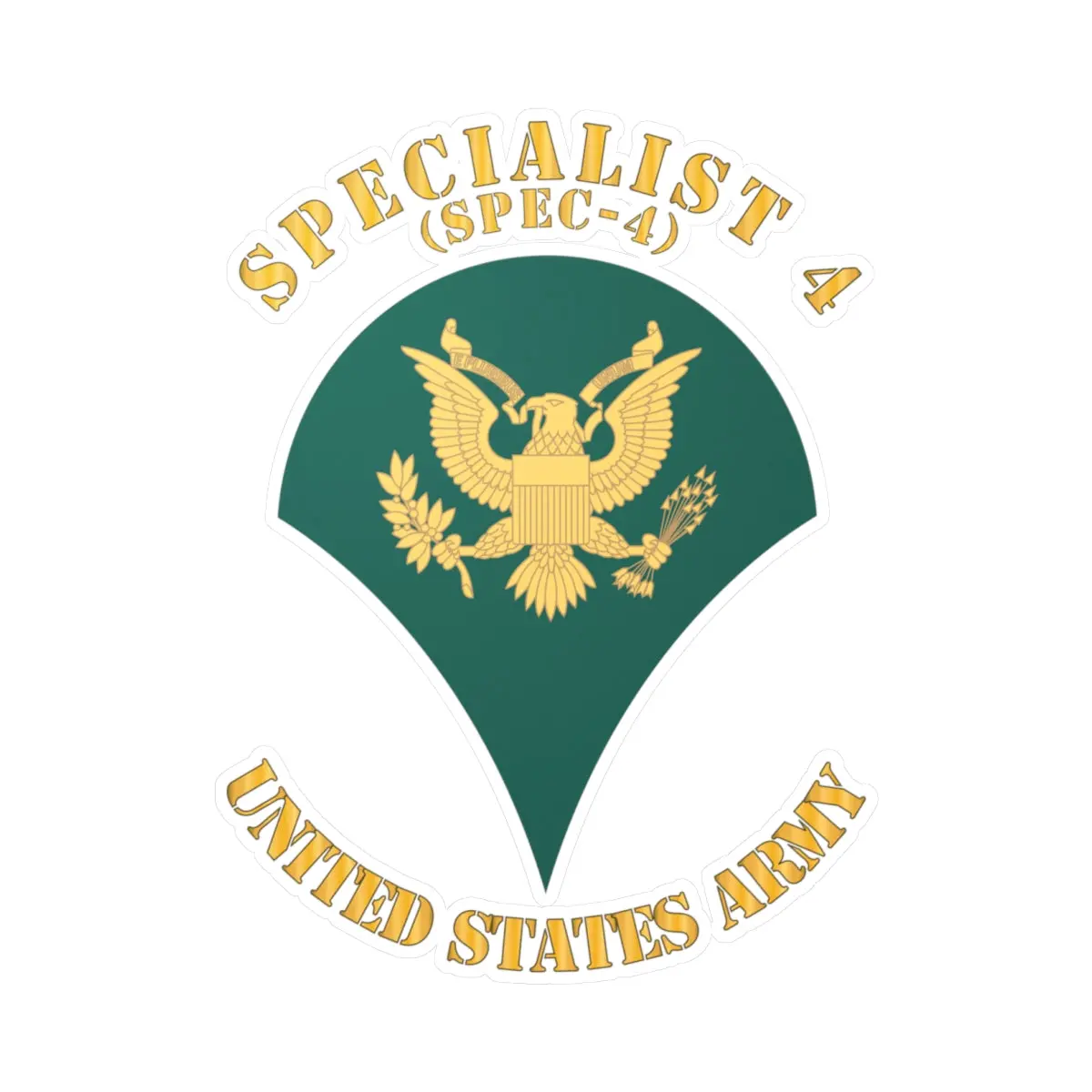 Kiss-Cut Vinyl Decals - Army - Enlisted - Spec 4 - Specialist 4  - Std - X 300 1