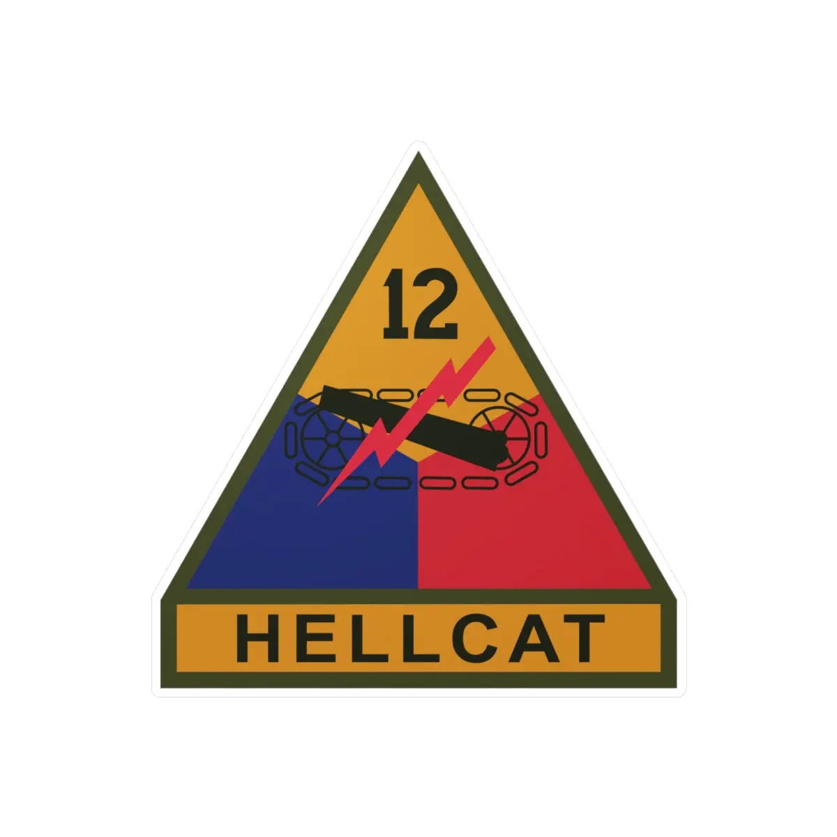 Kiss-Cut Vinyl Decals - Ssi - 12Th Armored Division W Name Tape X 300 1