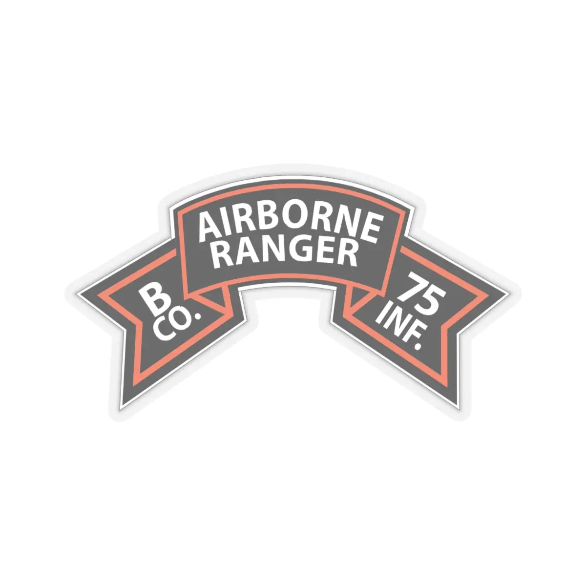 Kiss-Cut Stickers - Ssi - B Co 75Th Infantry (Ranger) Scroll X 300 2