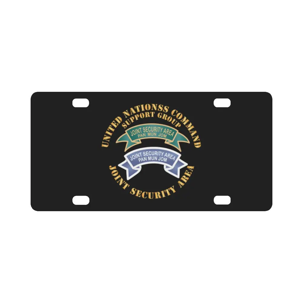 Joint Security Area - United Nations Command Support Group W Txt X 300 Classic License Plate 1