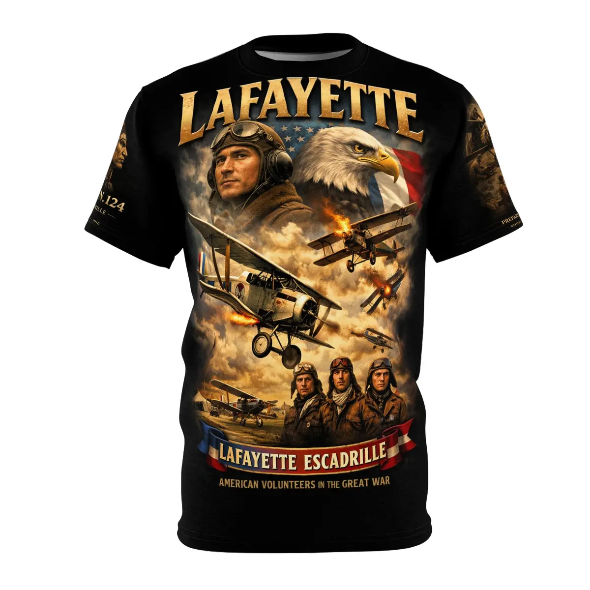 Lafayette Escadrille Tribute Tee — Wwi American Volunteer Pilots 1