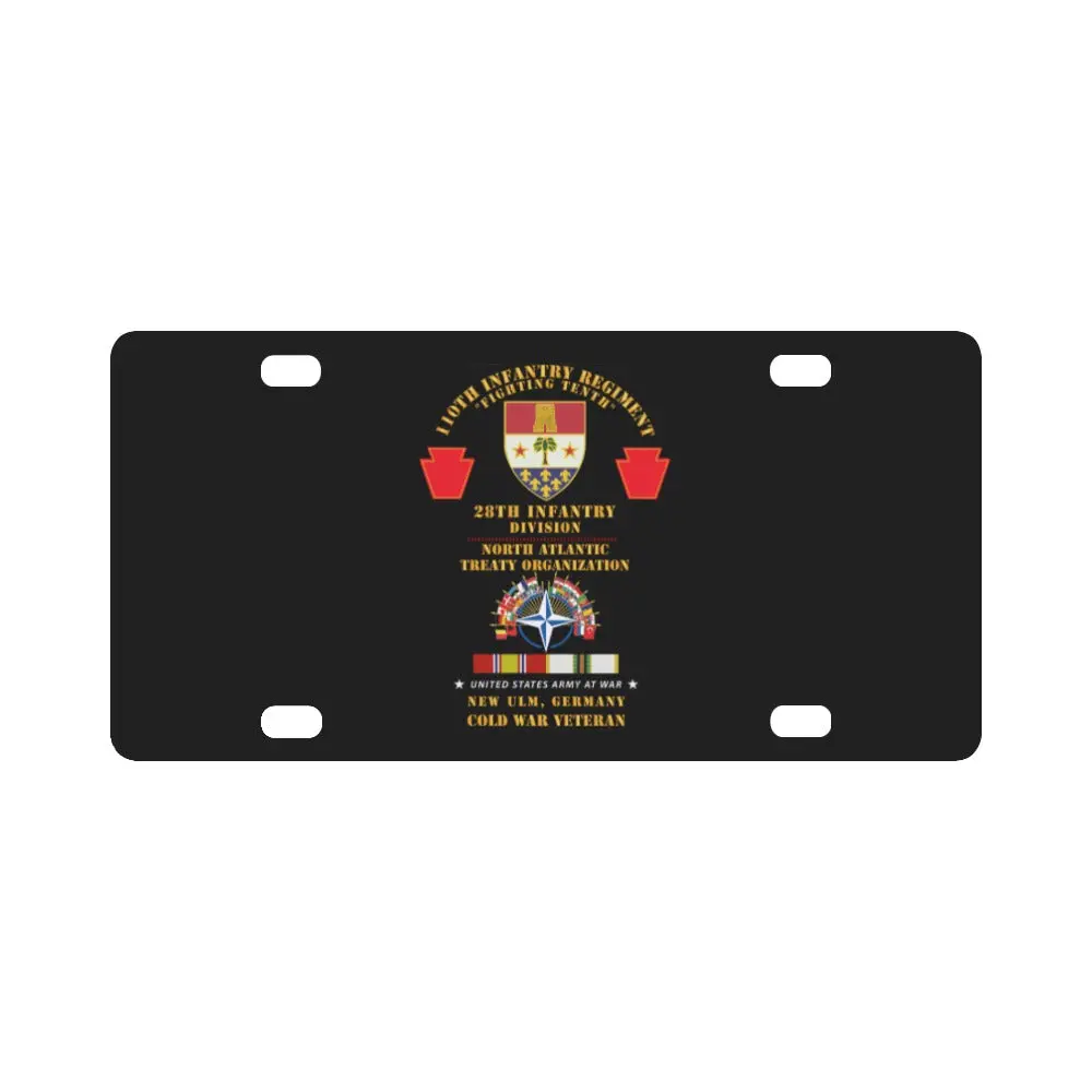 Army - 110Th Infantry Regiment - 28Th Inf Div, Nato - New Ulm, Germany W Cold Svc X 300 Classic License Plate 1