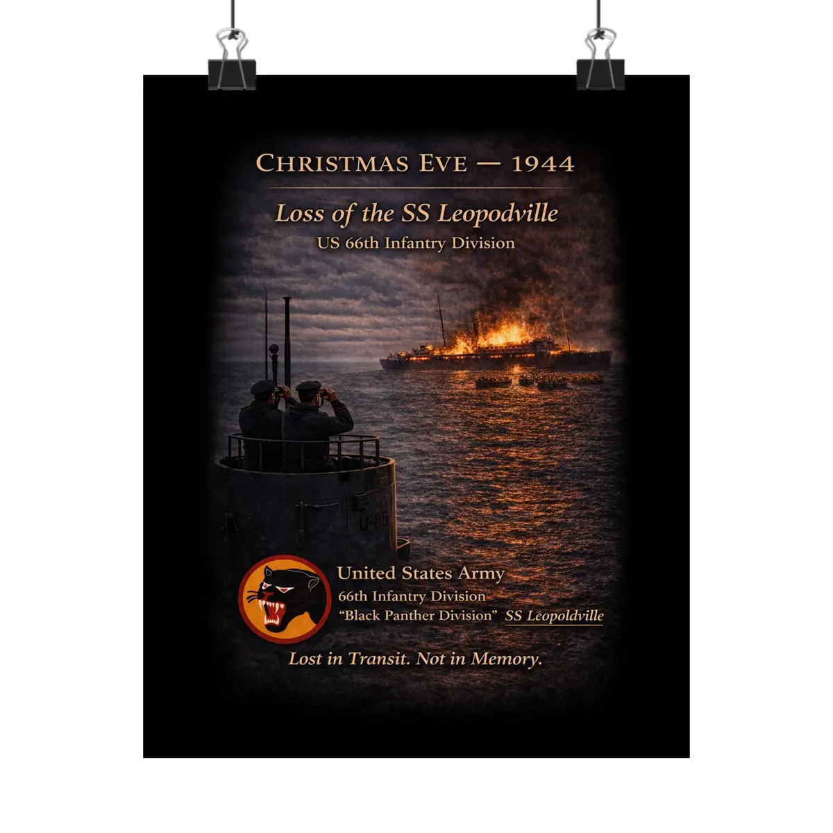 Matte Poster - Ss Leopoldville - 66Th Infantry Division 1